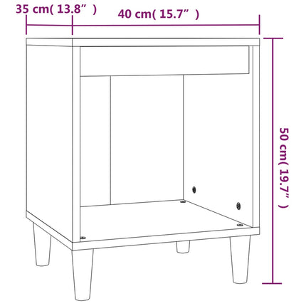 Sängbord vit 40x35x50 cm konstruerat trä