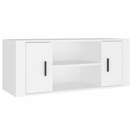 Tv-bänk vit 100x35x40 cm konstruerat trä