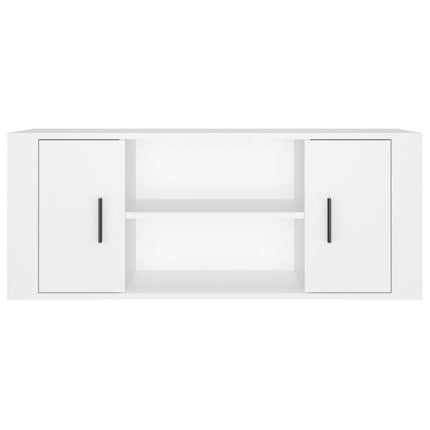 Tv-bänk vit 100x35x40 cm konstruerat trä