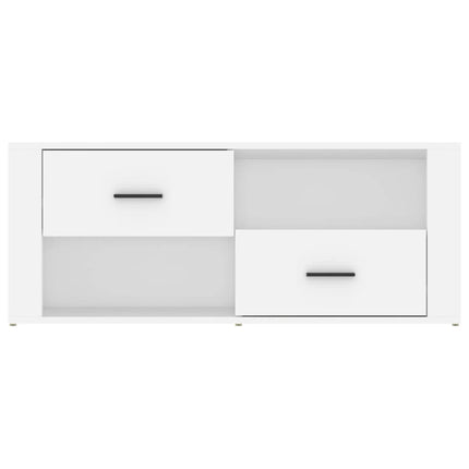 Tv-bänk vit 100x35x40 cm konstruerat trä