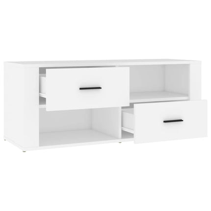 Tv-bänk vit 100x35x40 cm konstruerat trä