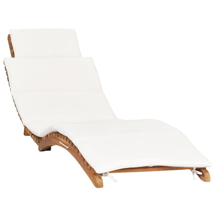 Solsängar med dynor 2 st massiv teak