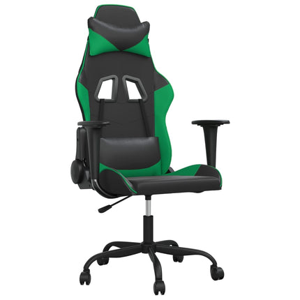 Gamingstol svart och grön konstläder