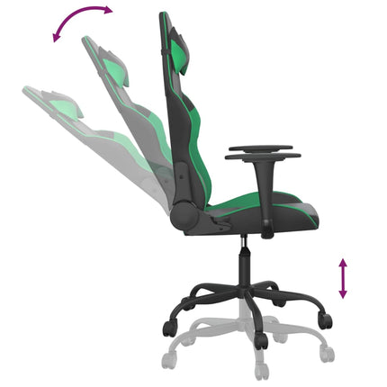 Gamingstol svart och grön konstläder