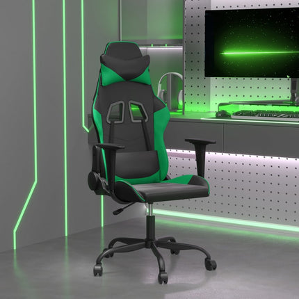 Gamingstol svart och grön konstläder