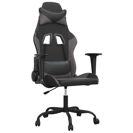 Gamingstol svart och grå konstläder