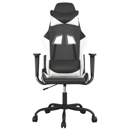 Gamingstol svart och vit konstläder