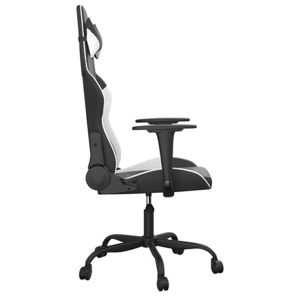 Gamingstol svart och vit konstläder