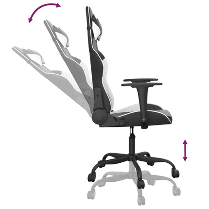 Gamingstol svart och vit konstläder
