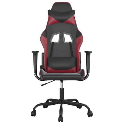 Gamingstol svart och vinröd konstläder
