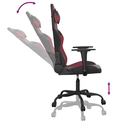 Gamingstol svart och vinröd konstläder