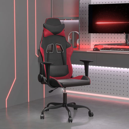 Gamingstol svart och vinröd konstläder