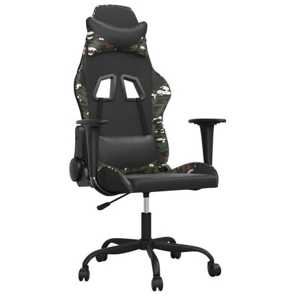 Gamingstol svart och kamouflage konstläder