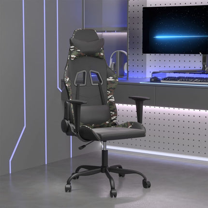 Gamingstol svart och kamouflage konstläder