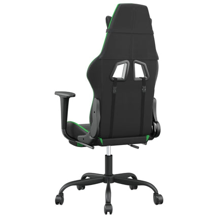 Gamingstol med fotstöd svart och grön konstläder