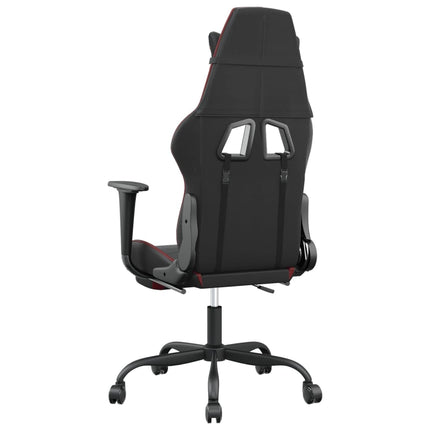 Gamingstol med fotstöd svart och vinröd konstläder