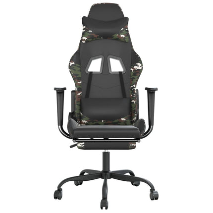 Gamingstol med fotstöd svart och kamouflage konstläder