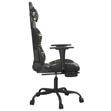 Gamingstol med fotstöd svart och kamouflage konstläder
