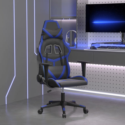 Gamingstol svart och blå konstläder