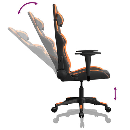 Gamingstol svart och orange konstläder
