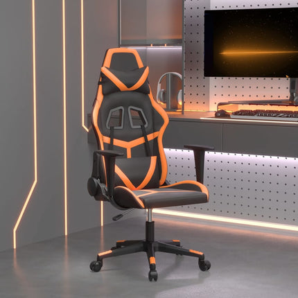 Gamingstol svart och orange konstläder