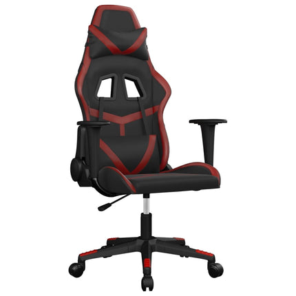 Gamingstol svart och vinröd konstläder