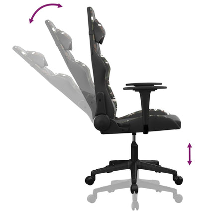 Gamingstol svart och kamouflage konstläder