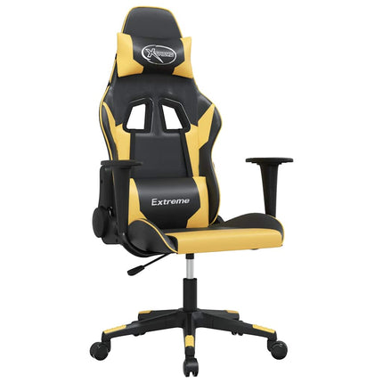 Gamingstol svart och guld konstläder