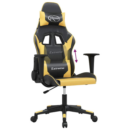 Gamingstol svart och guld konstläder
