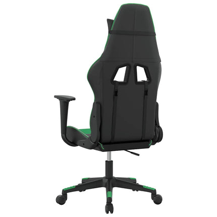 Gamingstol svart och grön konstläder