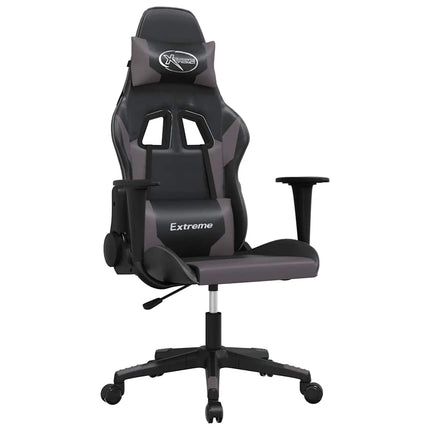 Gamingstol svart och grå konstläder