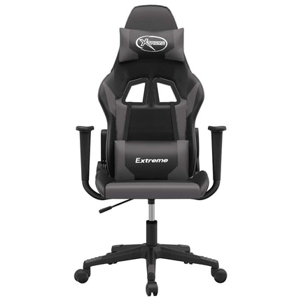 Gamingstol svart och grå konstläder