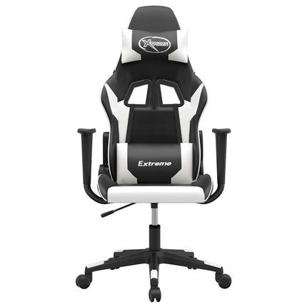 Gamingstol svart och vit konstläder