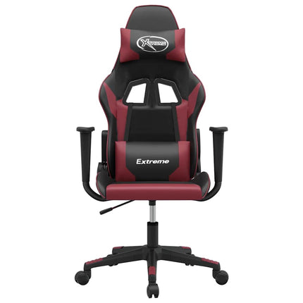 Gamingstol svart och vinröd konstläder