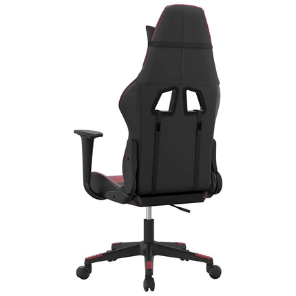 Gamingstol svart och vinröd konstläder
