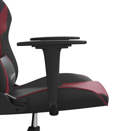 Gamingstol svart och vinröd konstläder