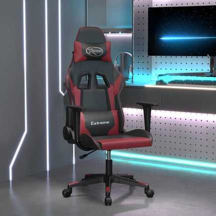 Gamingstol svart och vinröd konstläder