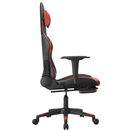 Gamingstol med fotstöd svart och röd konstläder
