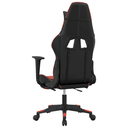 Gamingstol med fotstöd svart och röd konstläder