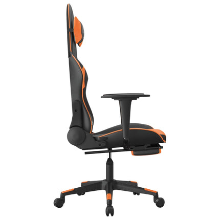 Gamingstol med fotstöd svart och orange konstläder