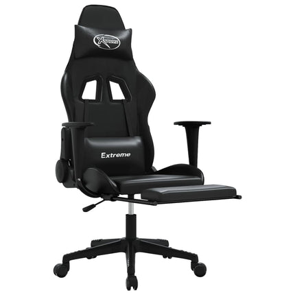 Gamingstol med fotstöd svart konstläder