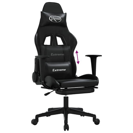 Gamingstol med fotstöd svart konstläder