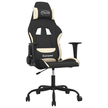 Gamingstol svart och gräddvit tyg