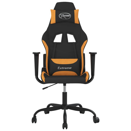 Gamingstol svart och orange tyg