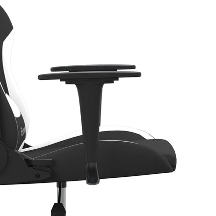 Gamingstol svart och vit tyg