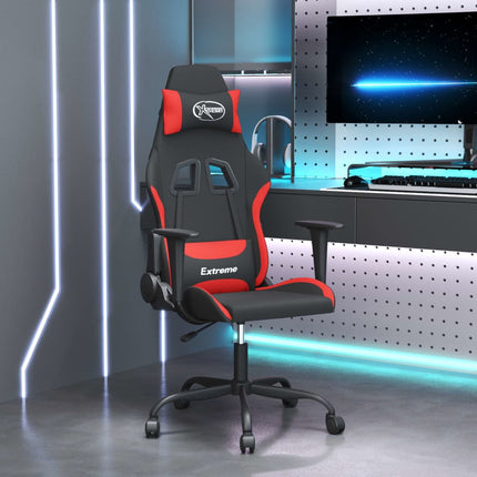 Gamingstol svart och röd tyg