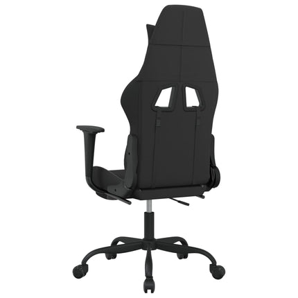 Gamingstol med fotstöd svart och ljusgrå tyg