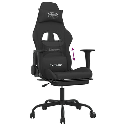 Gamingstol med fotstöd svart tyg
