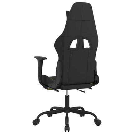 Gamingstol med fotstöd svart och ljusgrön tyg