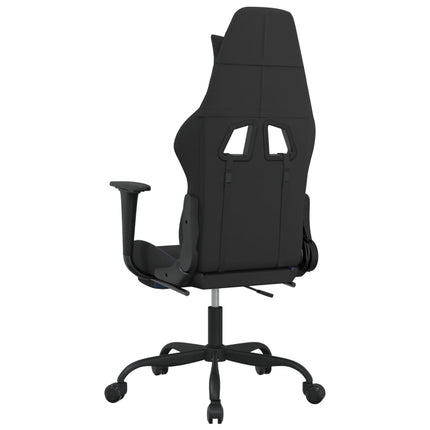 Gamingstol med fotstöd svart och blå tyg